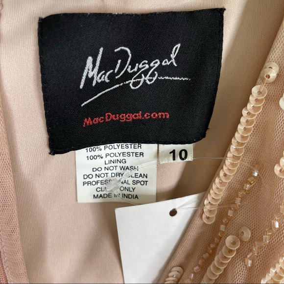 MAC DUGGAL Wrap Front Beaded Cape Gown NEW Blush Pink Size 10 Dress - Picture 13 of 15